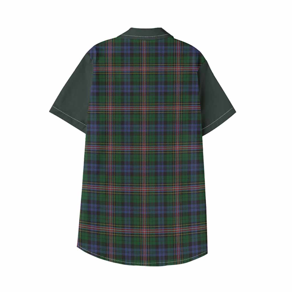 Allison Tartan Accent Kid Hawaiian Shirt with Family Crest