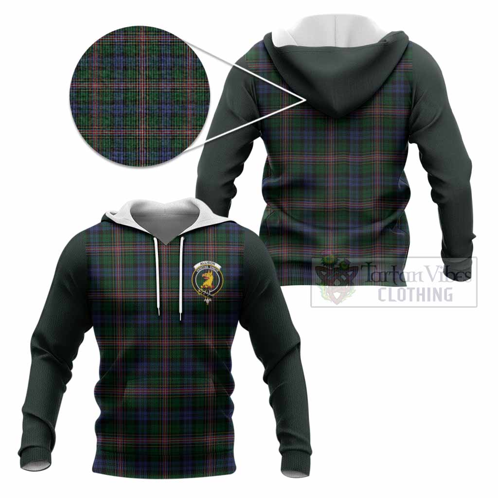 Allison Tartan Accent Knitted Hoodie with Family Crest