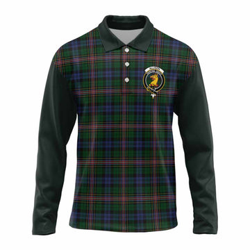 Allison Tartan Accent Long Sleeve Polo Shirt with Family Crest