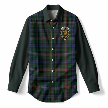 Allison Tartan Accent Women Casual Shirt with Family Crest