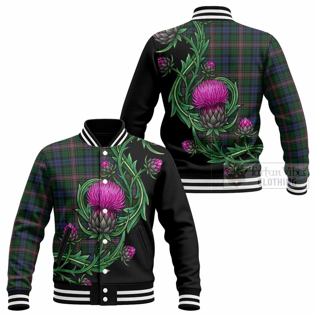 Allison Tartan Baseball Jacket Resilient Scottish Thistle - Tartan Vibes Clothing