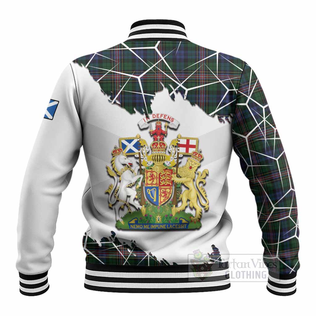 Allison Tartan Baseball Jacket with Family Crest and Lion Rampant Grunge Style