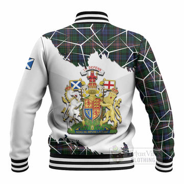 Allison Tartan Baseball Jacket with Family Crest and Lion Rampant Grunge Style