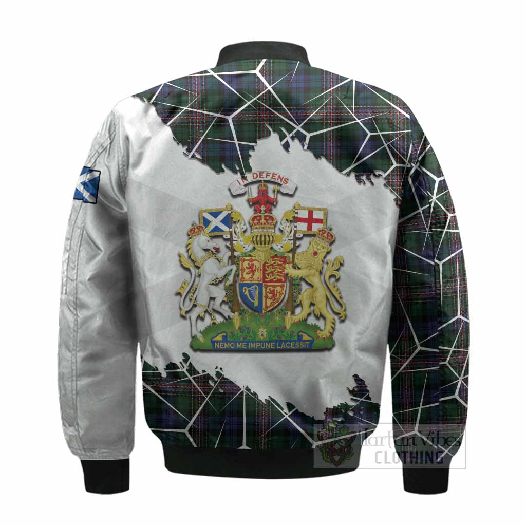 Allison Tartan Bomber Jacket with Family Crest and Lion Rampant Grunge Style