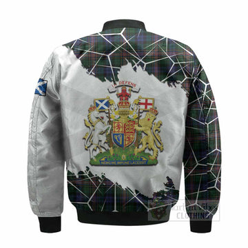 Allison Tartan Bomber Jacket with Family Crest and Lion Rampant Grunge Style