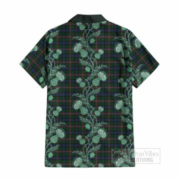 Allison Tartan Cotton Hawaiian Shirt Seamless Scottish Thistle Flowers