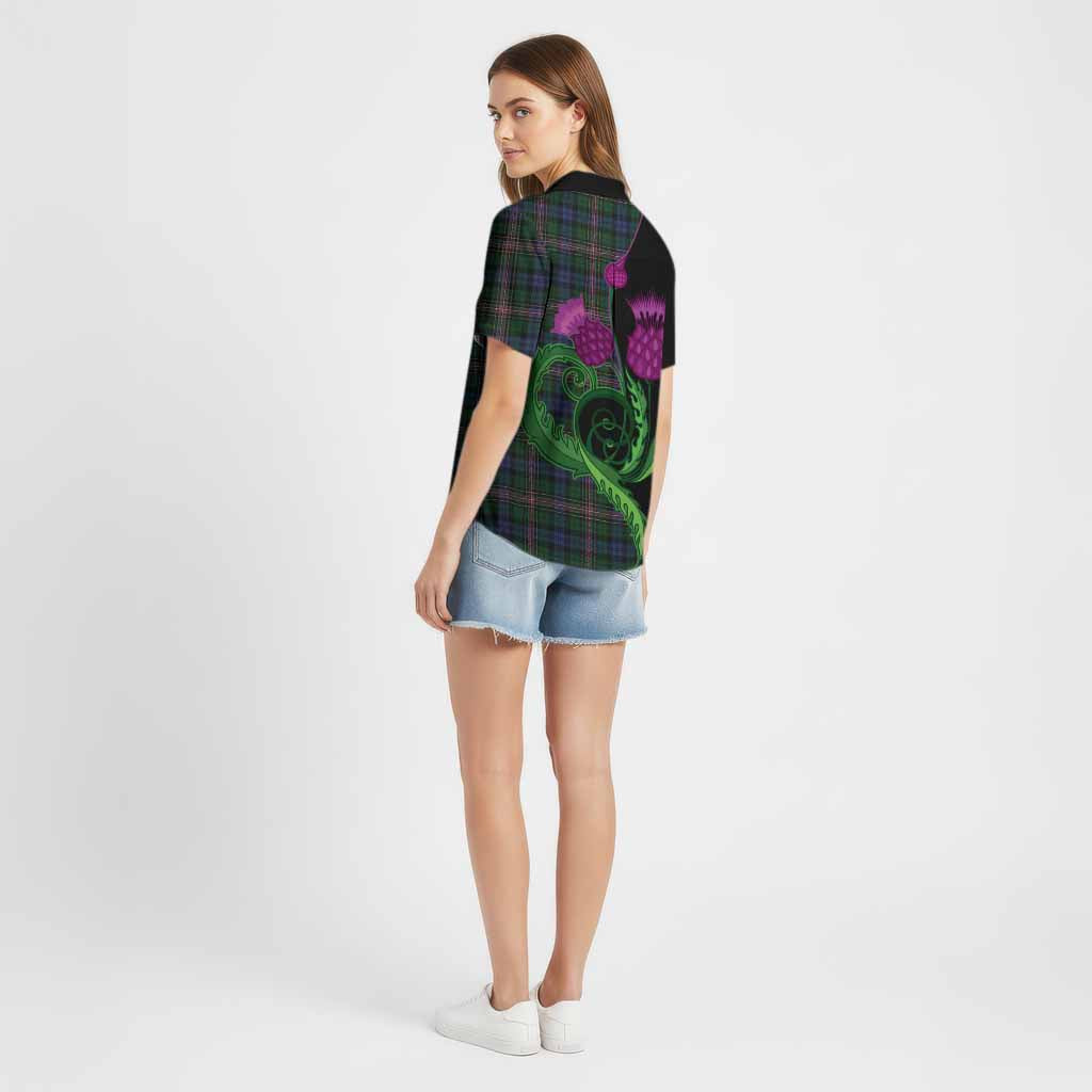 Allison Tartan Cotton Hawaiian Shirt Traditional Scottish Thistle