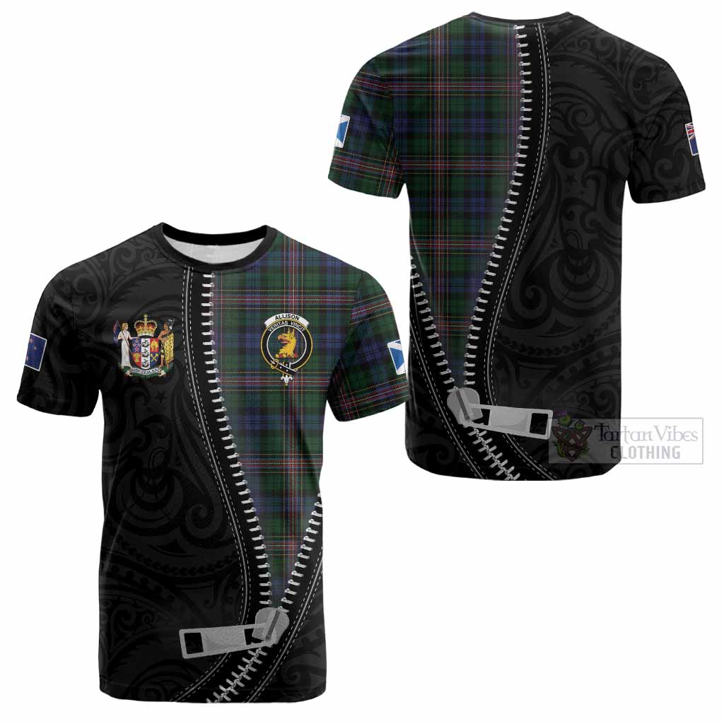 Allison Tartan Cotton T-shirt New Zealand Pattern Unique Zipper Stylized