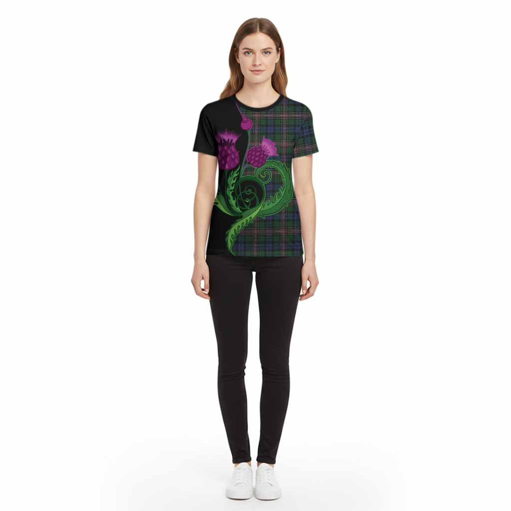 Allison Tartan Cotton T-shirt Traditional Scottish Thistle