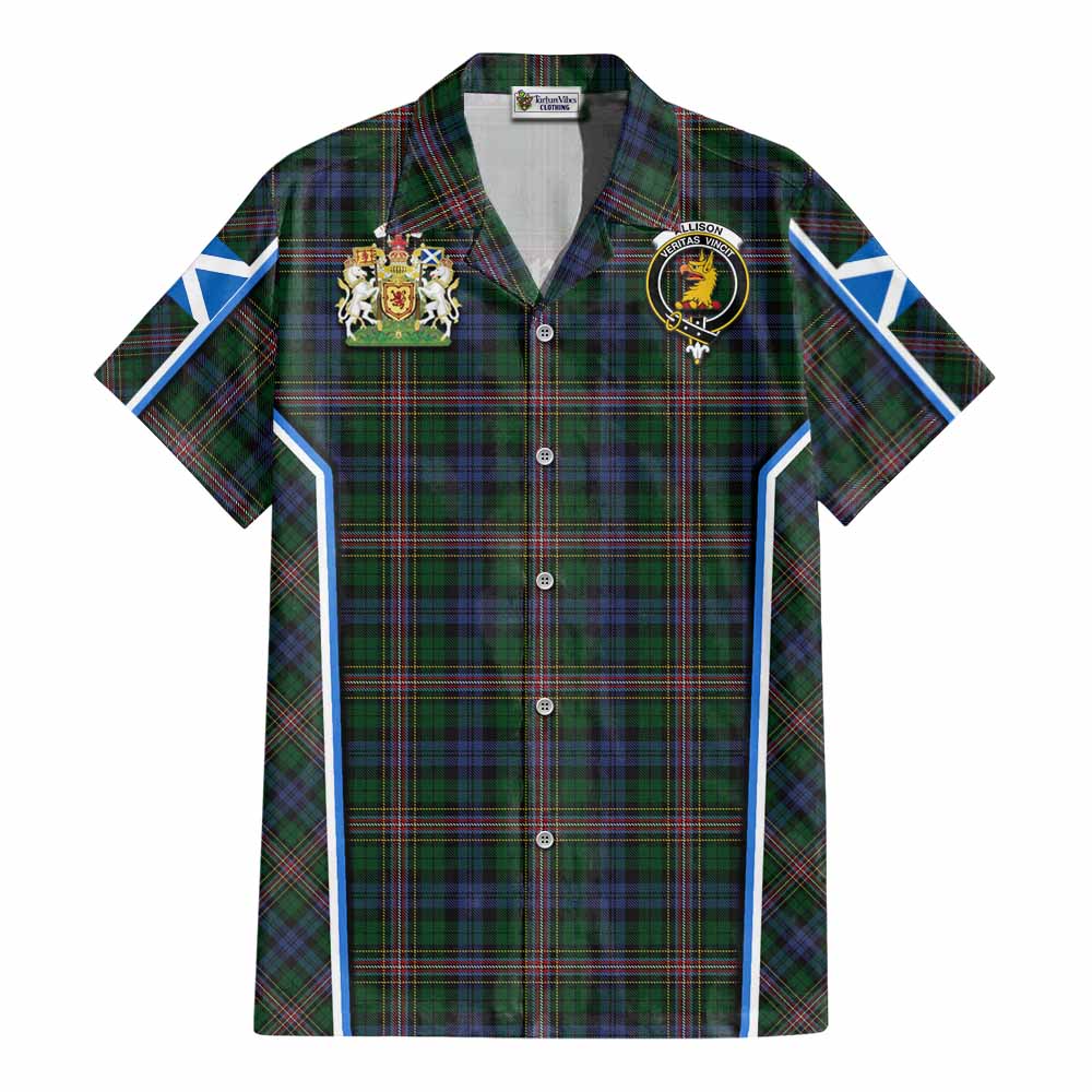 Allison Tartan Crest Cotton Hawaiian Shirt Scotland Coat of Arm Flag Style - Tartan Vibes Clothing