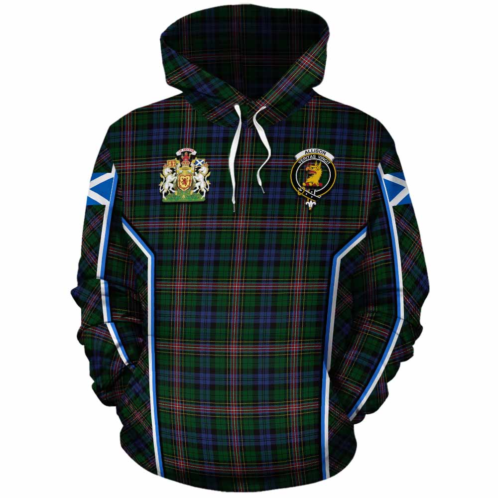 Allison Tartan Crest Cotton Hoodie Scotland Coat of Arm Flag Style - Tartan Vibes Clothing