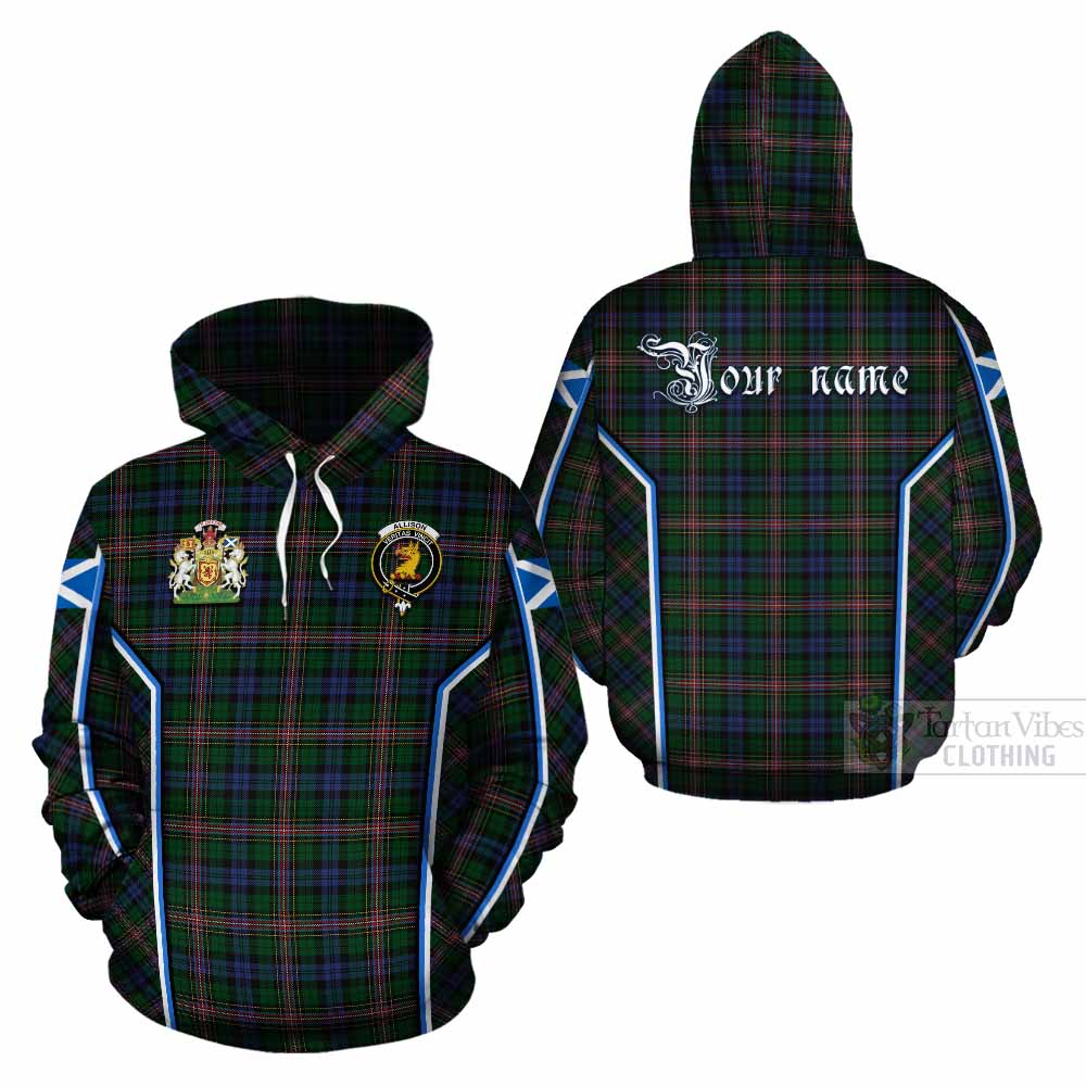 Allison Tartan Crest Cotton Hoodie Scotland Coat of Arm Flag Style - Tartan Vibes Clothing