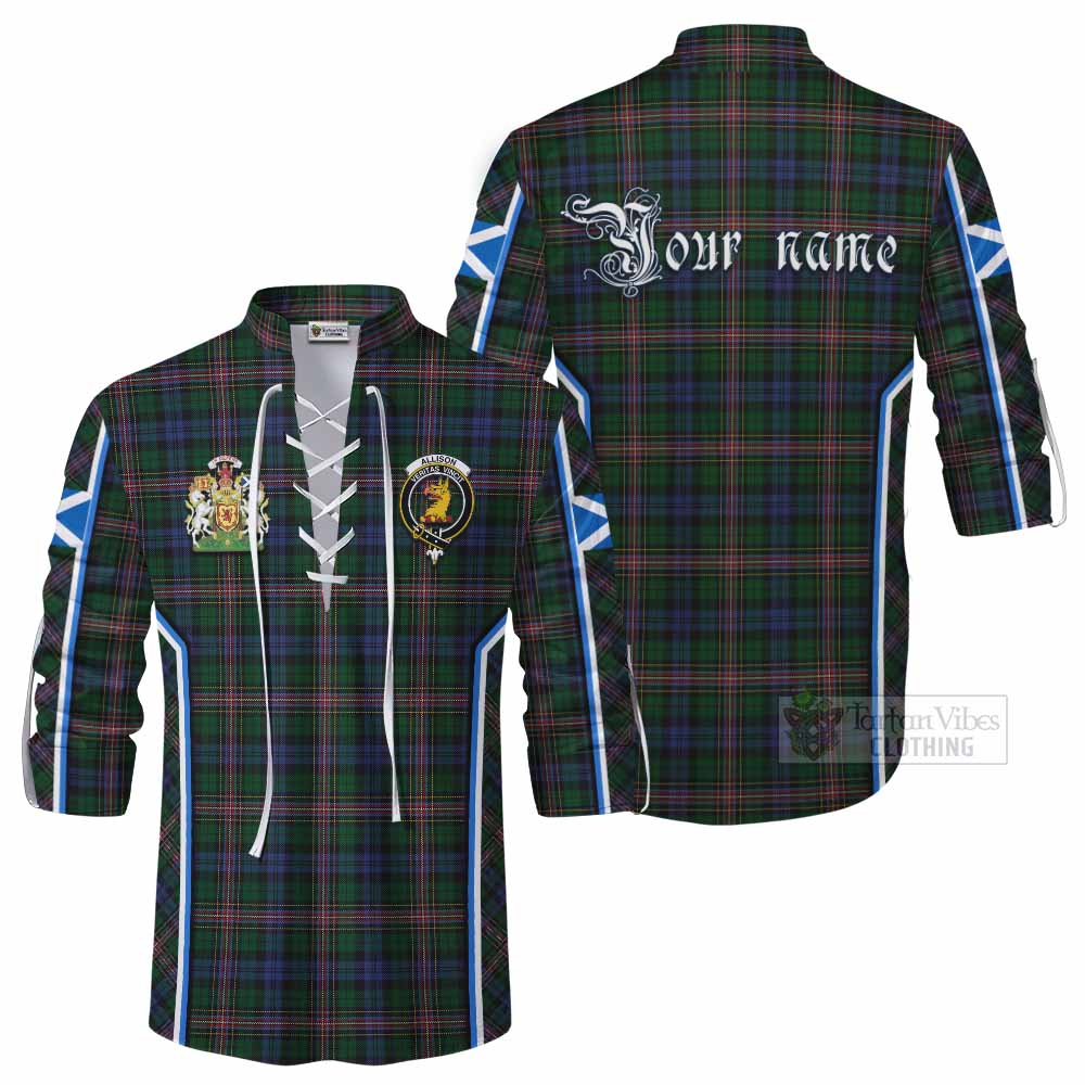 Allison Tartan Crest Ghillie Kilt Shirt Scotland Coat of Arm Flag Style - Tartan Vibes Clothing