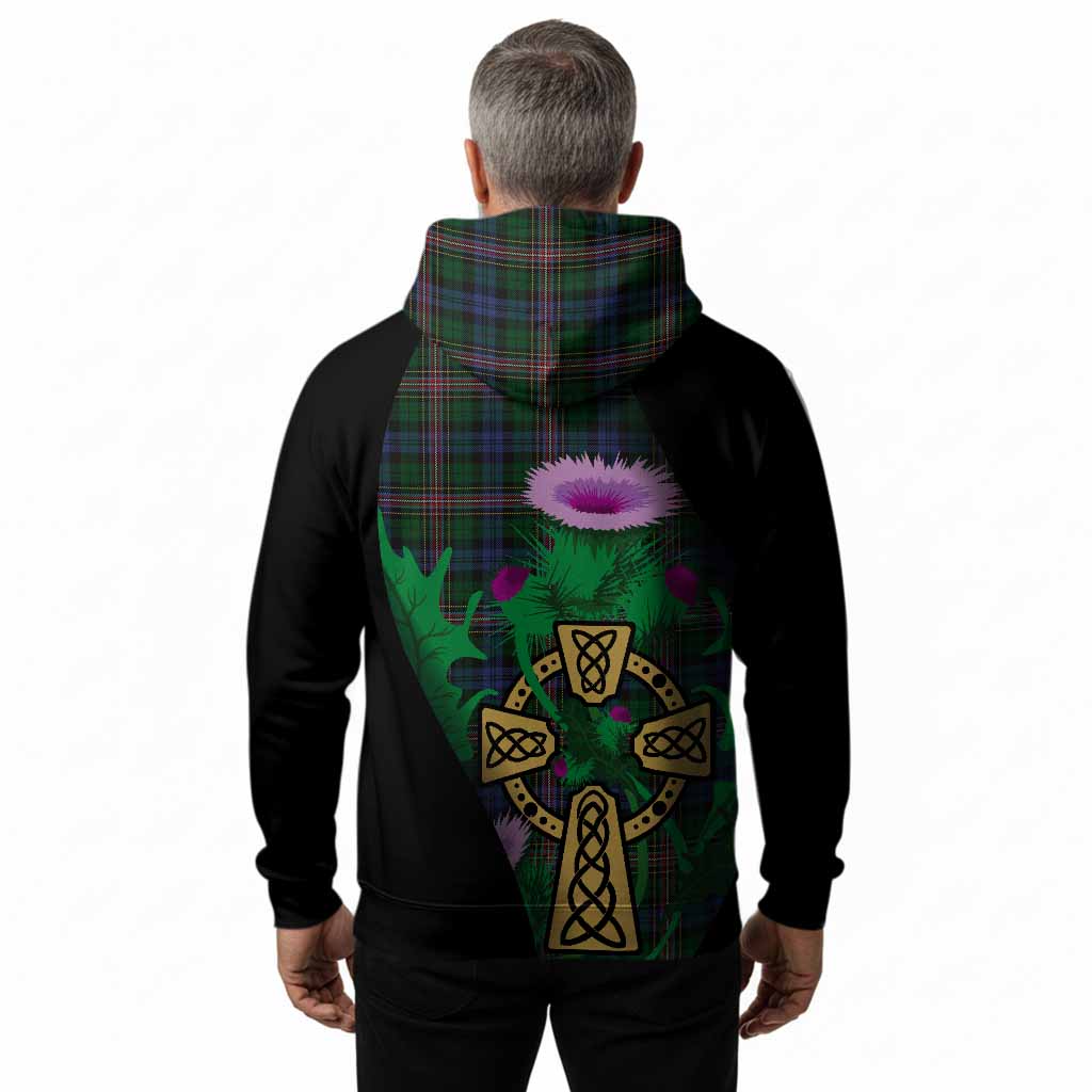 Allison Tartan Crest Hoodie Celtic Cross Thistle Flowers