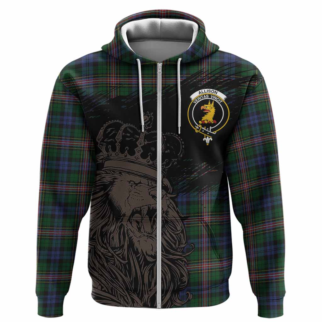 Allison Tartan Crest Hoodie Crowned Lion Heritage Style