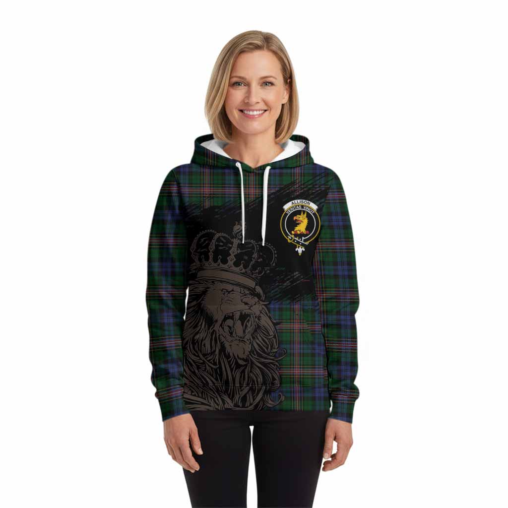 Allison Tartan Crest Hoodie Crowned Lion Heritage Style