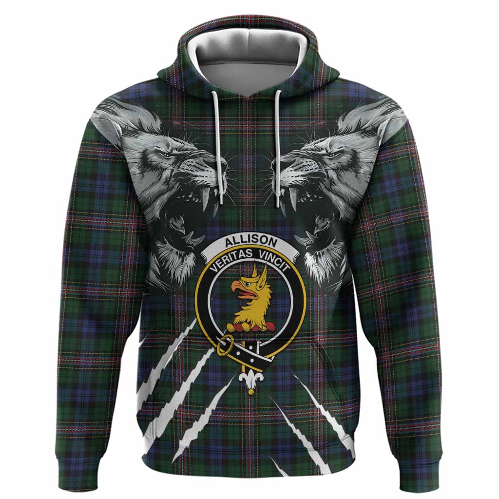 Allison Tartan Crest Hoodie Ferocious Lion Style