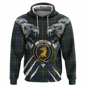 Allison Tartan Crest Hoodie Ferocious Lion Style