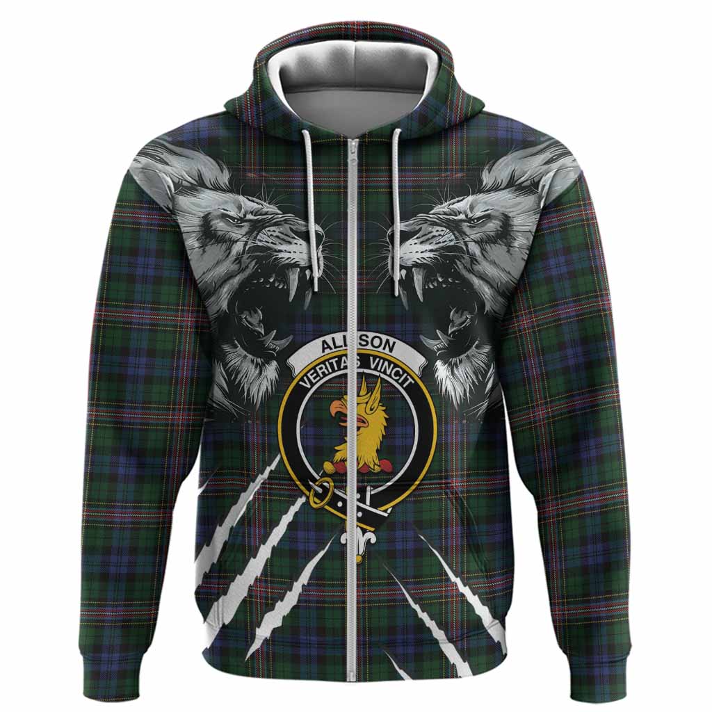 Allison Tartan Crest Hoodie Ferocious Lion Style