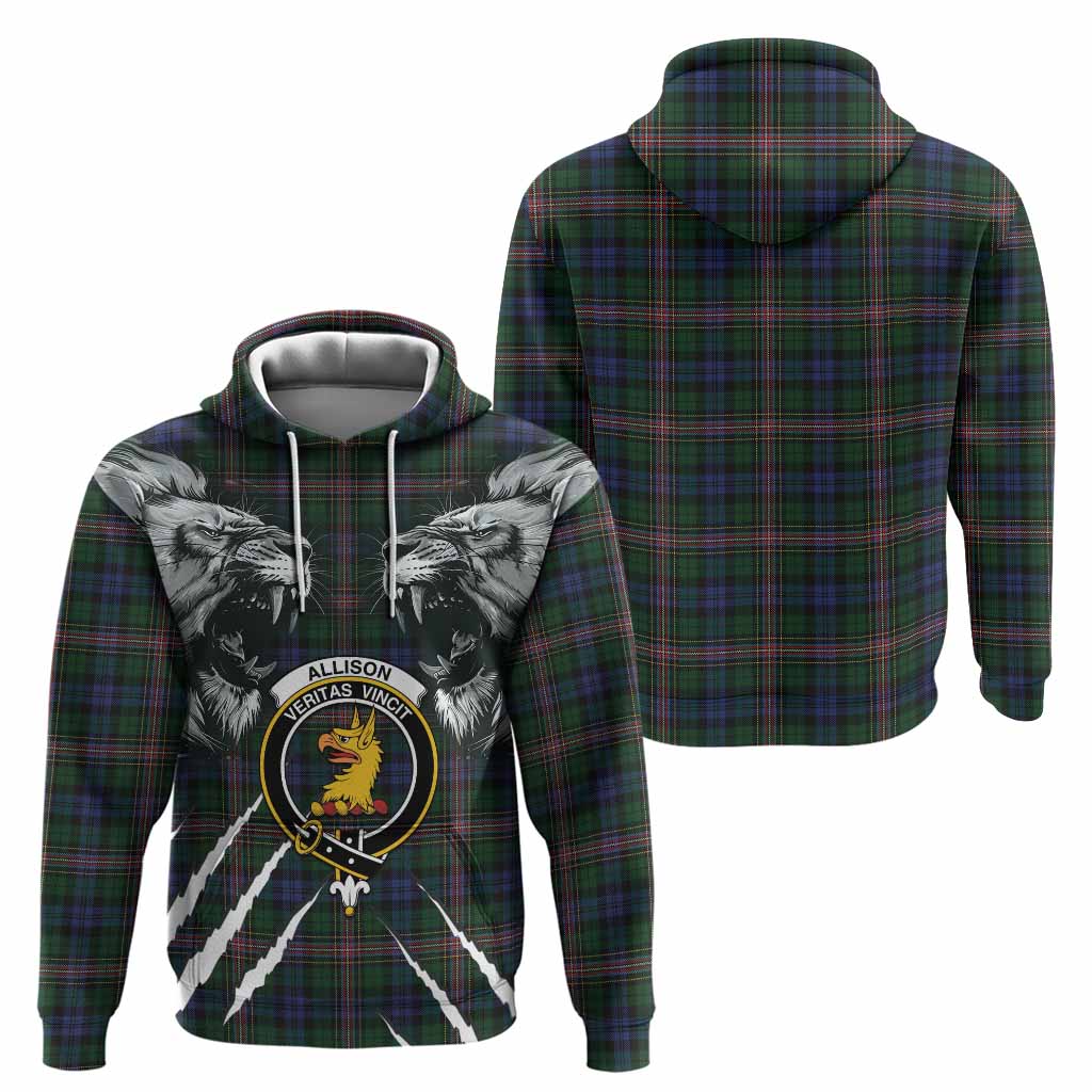 Allison Tartan Crest Hoodie Ferocious Lion Style