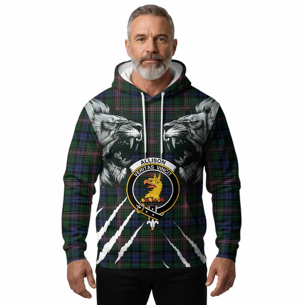 Allison Tartan Crest Hoodie Ferocious Lion Style