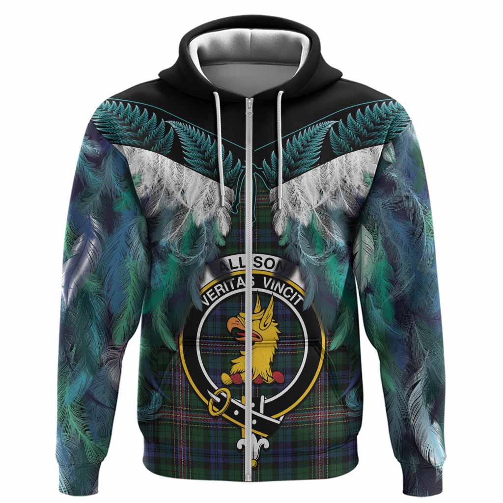 Allison Tartan Crest Hoodie New Zealand Maori Korowai Cloak