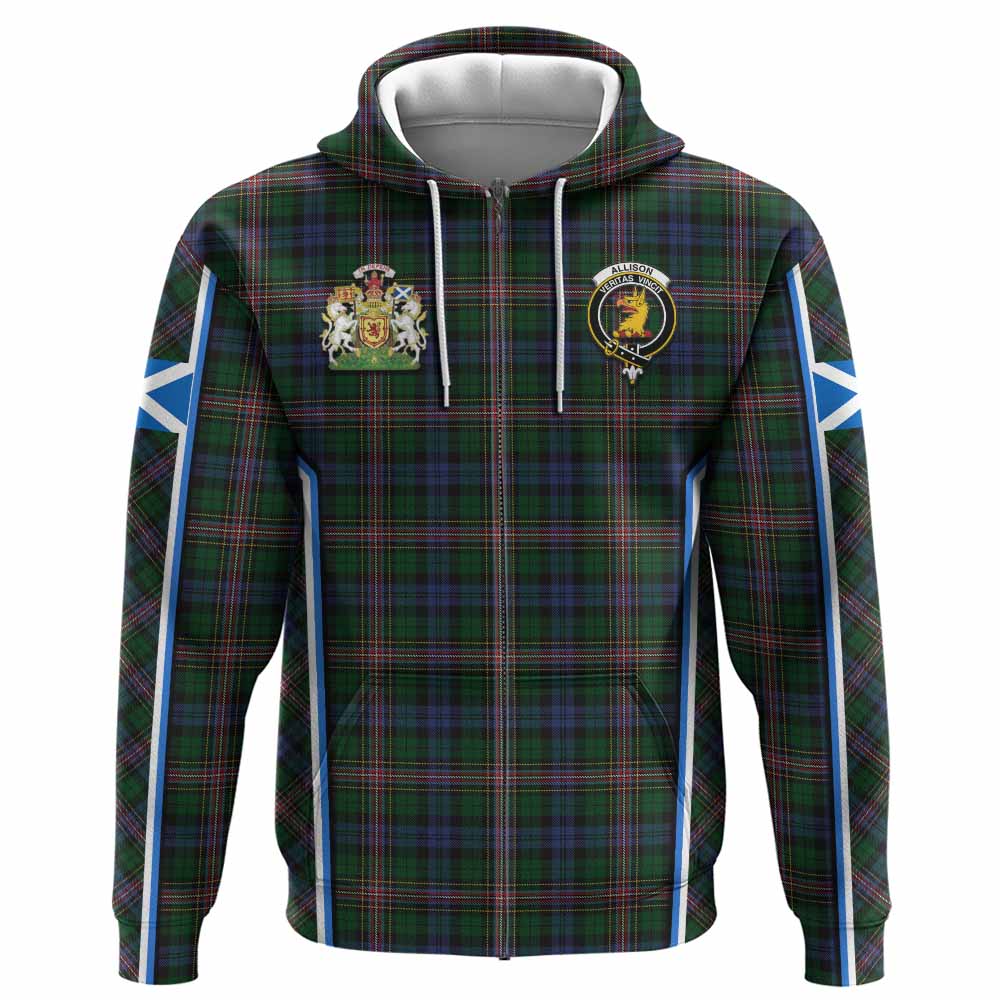Allison Tartan Crest Hoodie Scotland Coat of Arm Flag Style - Tartan Vibes Clothing