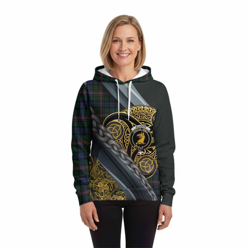Allison Tartan Crest Hoodie Scottish Triskele Celtic