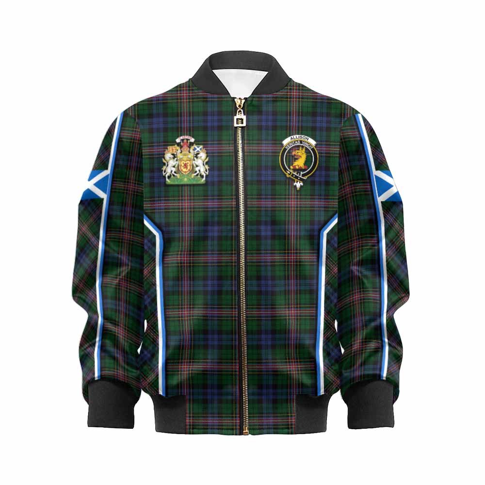 Allison Tartan Crest Kid Bomber Jacket Scotland Coat of Arm Flag Style - Tartan Vibes Clothing