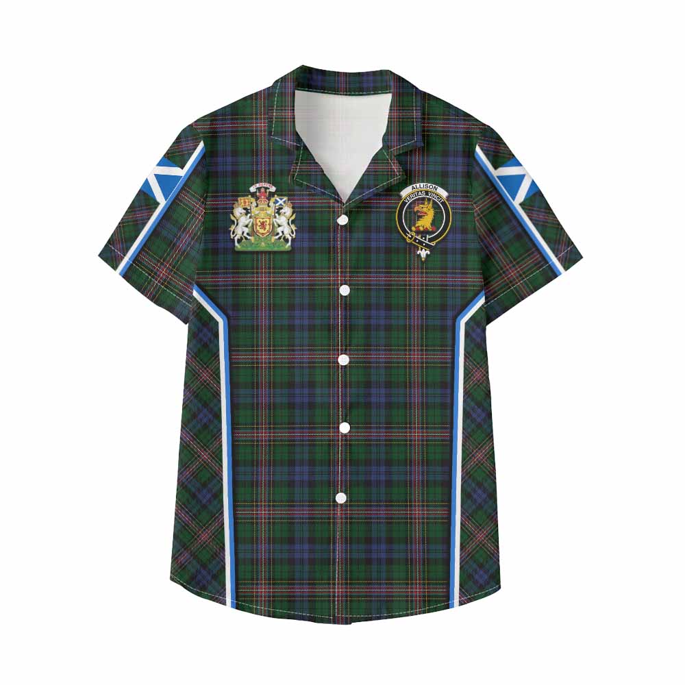 Allison Tartan Crest Kid Hawaiian Shirt Scotland Coat of Arm Flag Style - Tartan Vibes Clothing