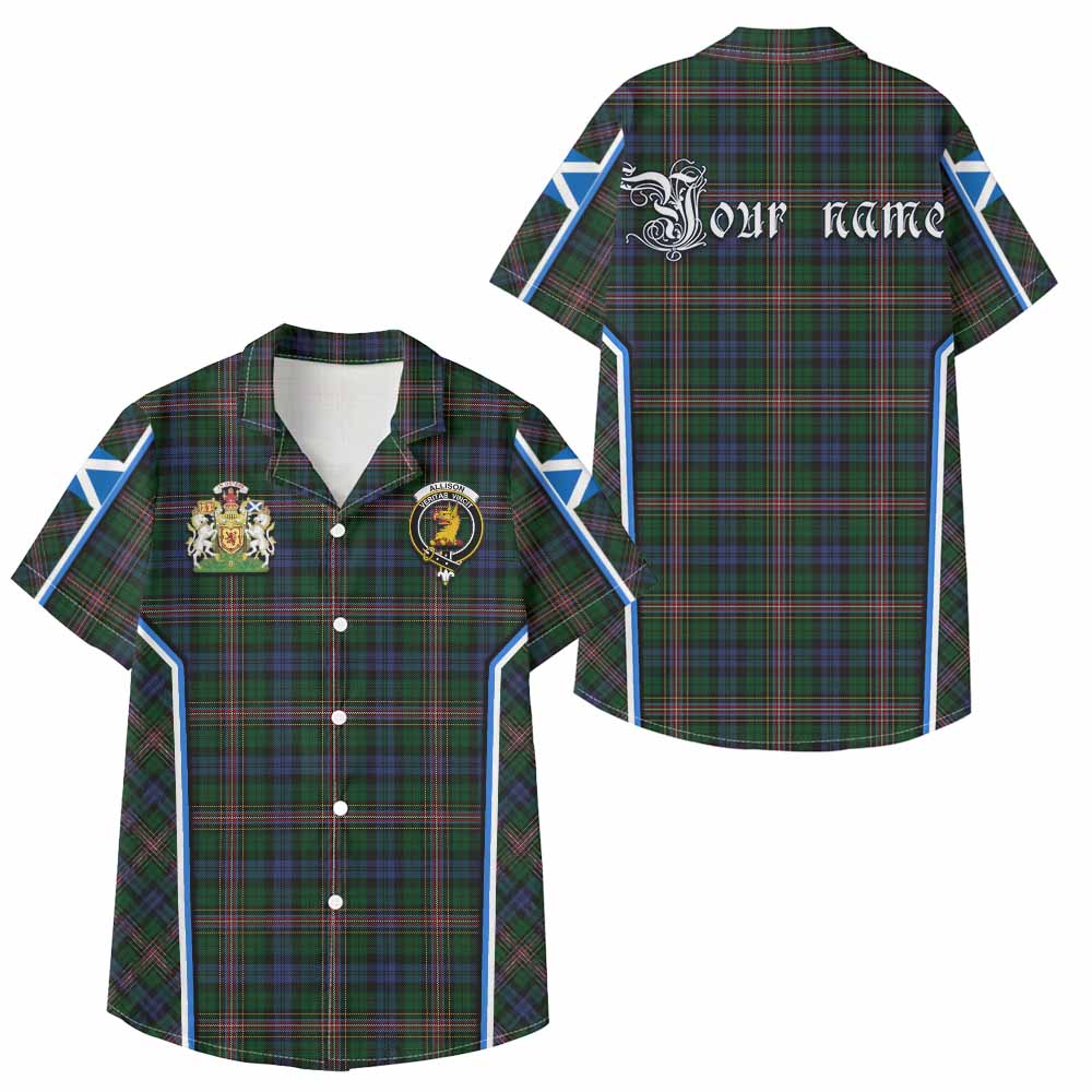 Allison Tartan Crest Kid Hawaiian Shirt Scotland Coat of Arm Flag Style - Tartan Vibes Clothing