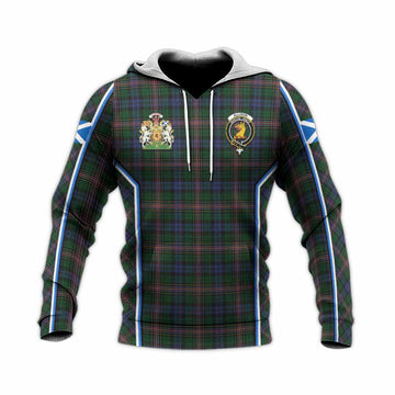 Allison Tartan Crest Knitted Hoodie Scotland Coat of Arm Flag Style