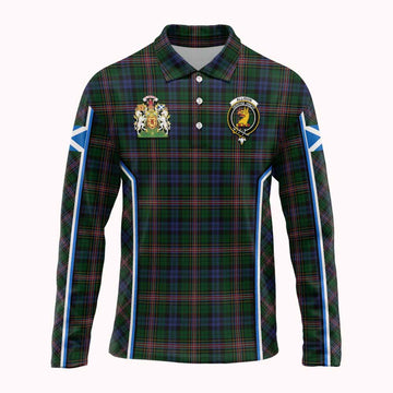 Allison Tartan Crest Long Sleeve Polo Shirt Scotland Coat of Arm Flag Style