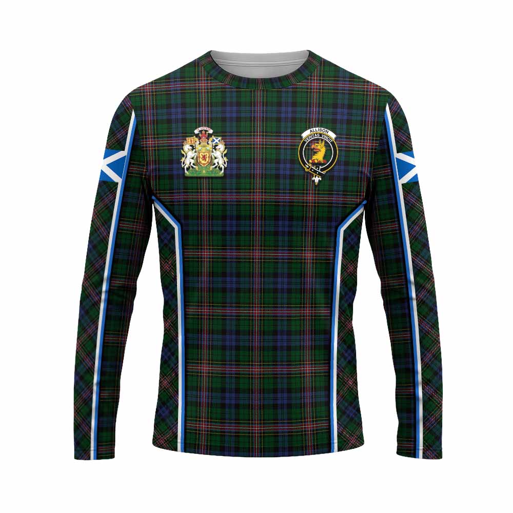 Allison Tartan Crest Long Sleeve T-Shirt Scotland Coat of Arm Flag Style - Tartan Vibes Clothing