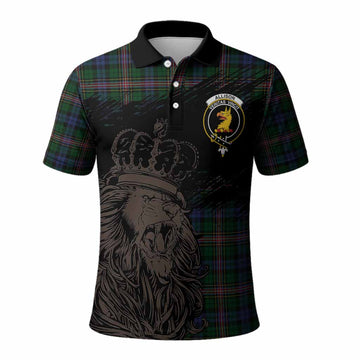 Allison Tartan Crest Polo Shirt Crowned Lion Heritage Style