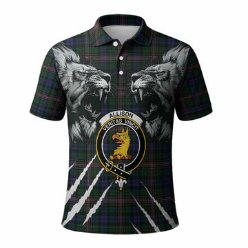 Allison Tartan Crest Polo Shirt Ferocious Lion Style