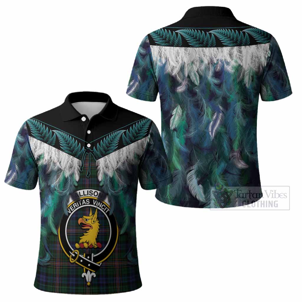 Allison Tartan Crest Polo Shirt New Zealand Maori Korowai Cloak