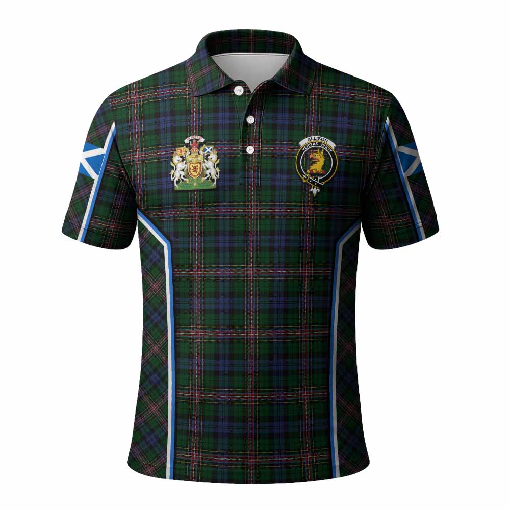 Allison Tartan Crest Polo Shirt Scotland Coat of Arm Flag Style - Tartan Vibes Clothing