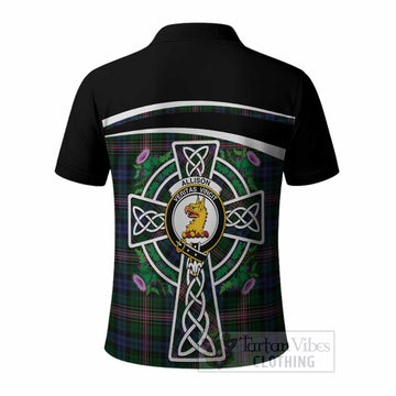 Allison Tartan Crest Polo Shirt Scottish Thistle Celtic Cross Alba Gu Brath