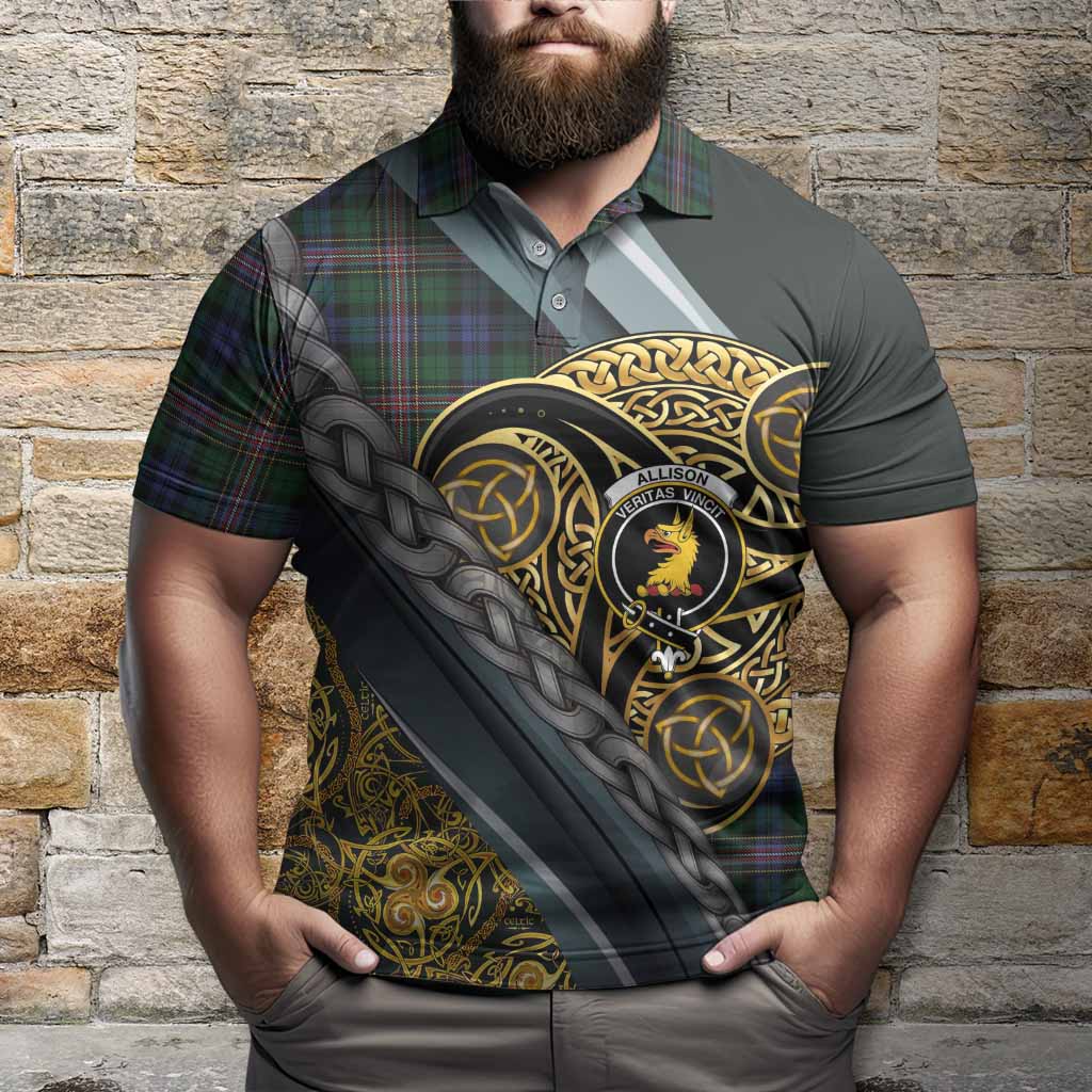 Allison Tartan Crest Polo Shirt Scottish Triskele Celtic