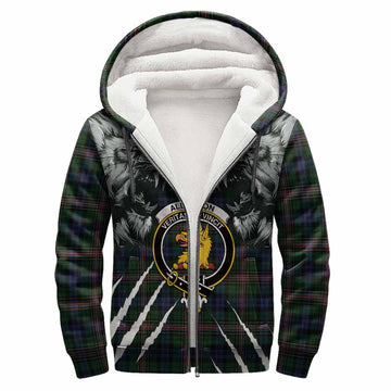 Allison Tartan Crest Sherpa Hoodie Ferocious Lion Style