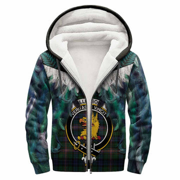 Allison Tartan Crest Sherpa Hoodie New Zealand Maori Korowai Cloak