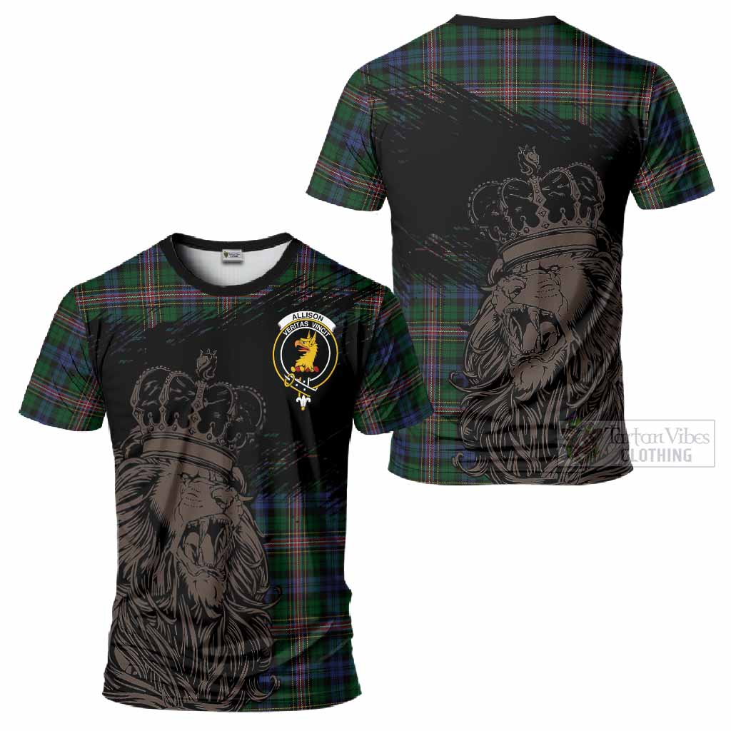 Allison Tartan Crest T-Shirt Crowned Lion Heritage Style