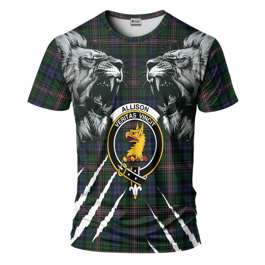 Allison Tartan Crest T-Shirt Ferocious Lion Style