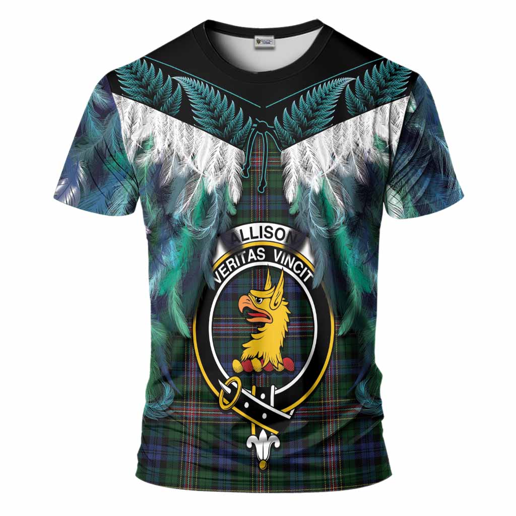Allison Tartan Crest T-Shirt New Zealand Maori Korowai Cloak