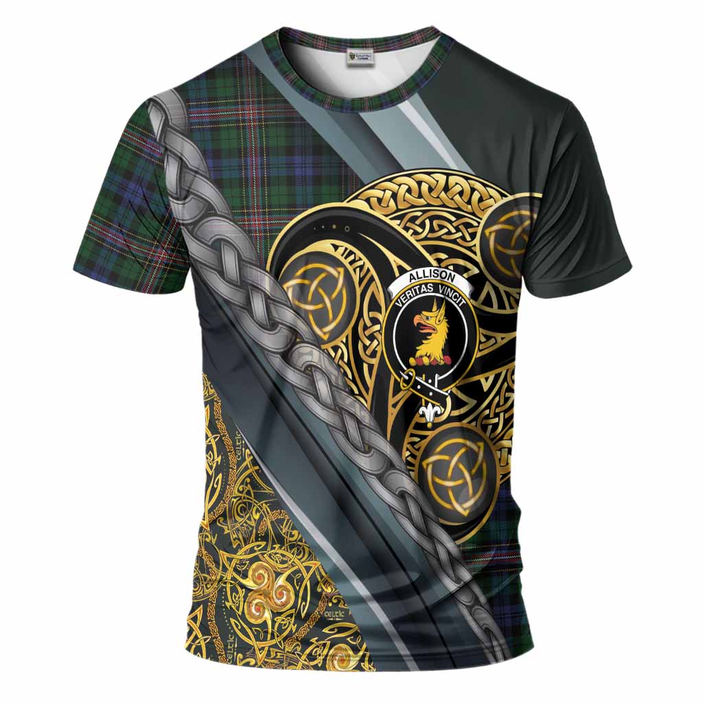 Allison Tartan Crest T-Shirt Scottish Triskele Celtic