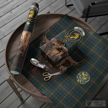 Allison Tartan Crest Wrapping Paper Scotland Heilan Coo Tartan Seamless Style