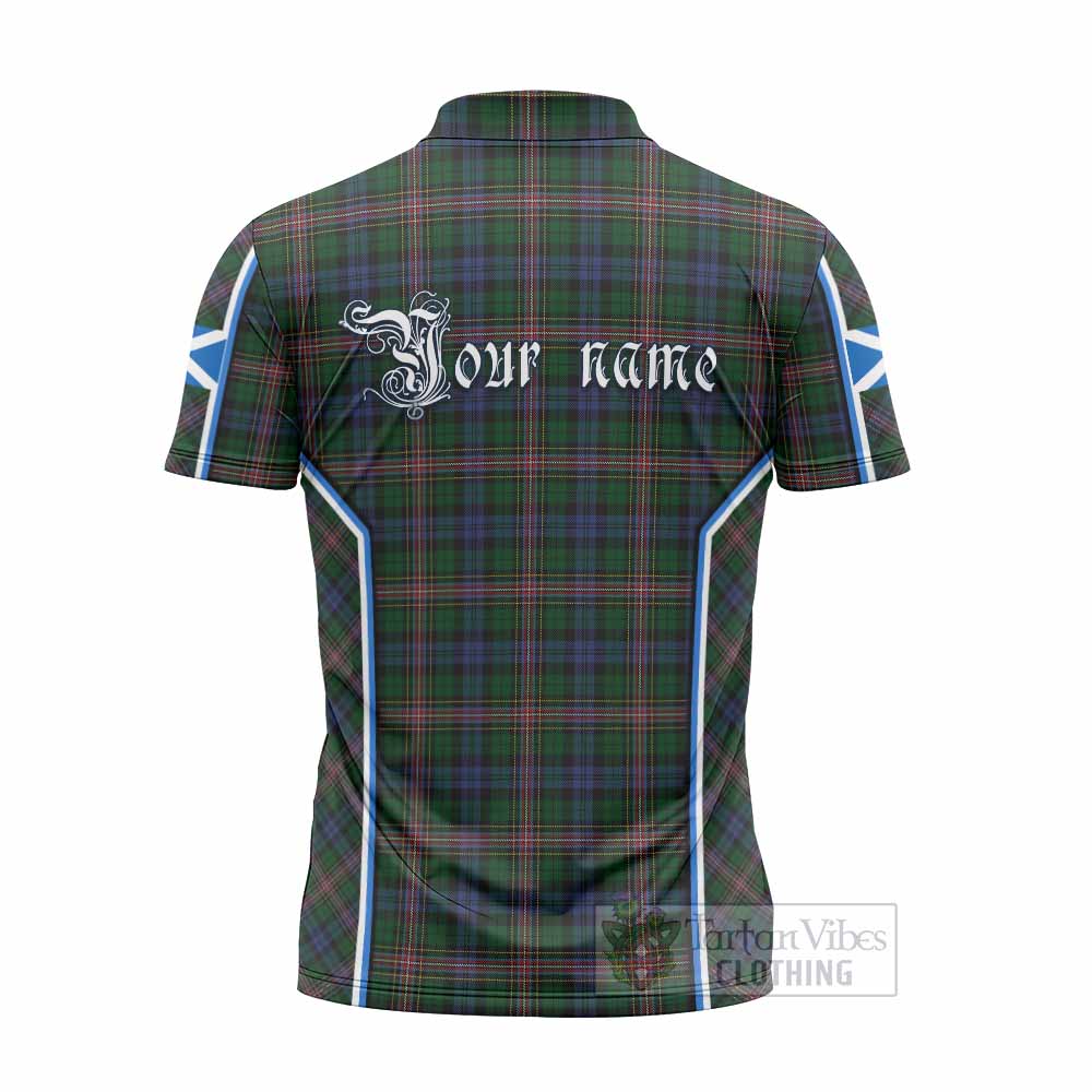 Allison Tartan Crest Zipper Polo Shirt Scotland Coat of Arm Flag Style - Tartan Vibes Clothing