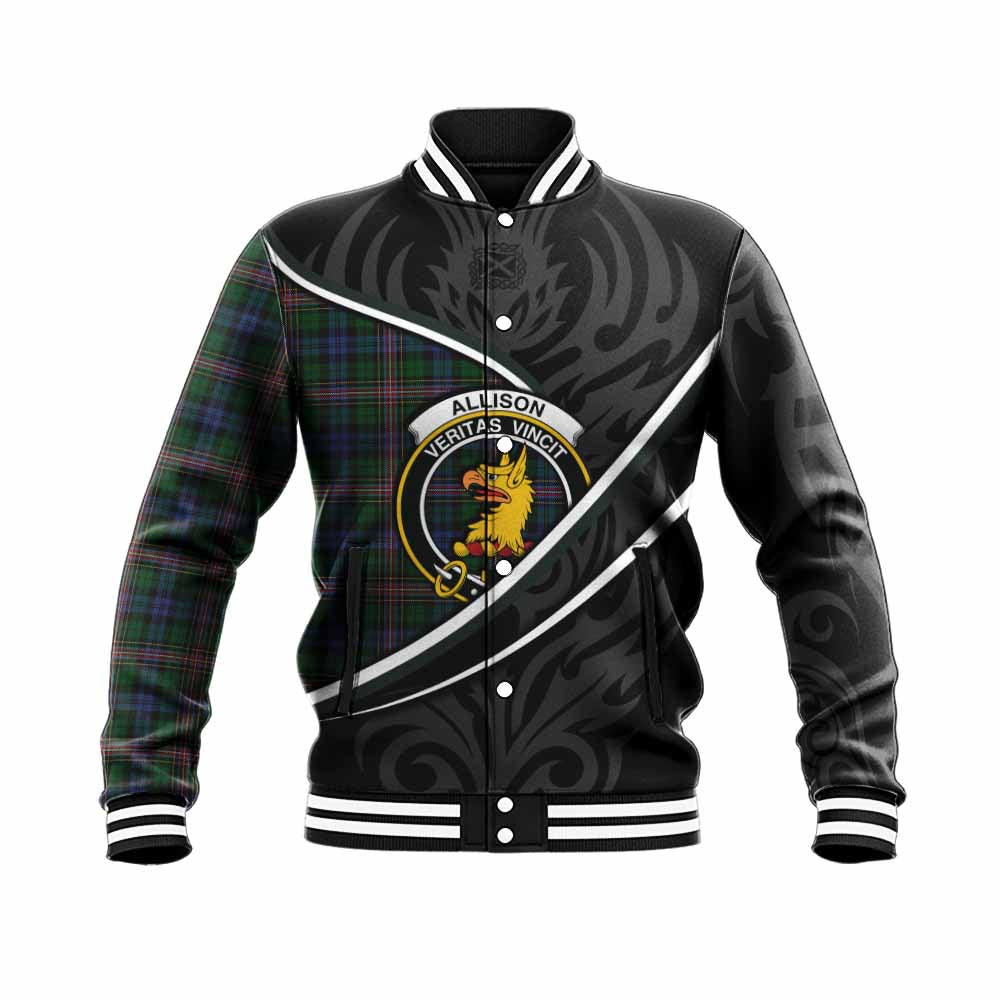 Allison Tartan Family Crest Baseball Jacket Celtic Scottish Thistle Floral - Tartan Vibes Clothing
