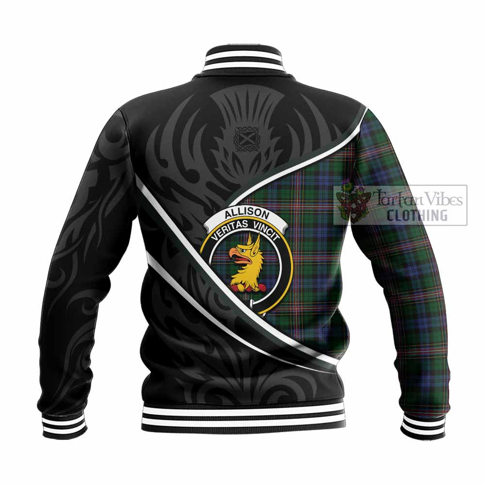 Allison Tartan Family Crest Baseball Jacket Celtic Scottish Thistle Floral - Tartan Vibes Clothing
